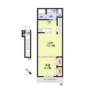 GREEN FOREST GOHONGI【2階】の間取り