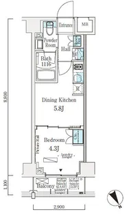 ソラニテ馬込【6階】の間取り