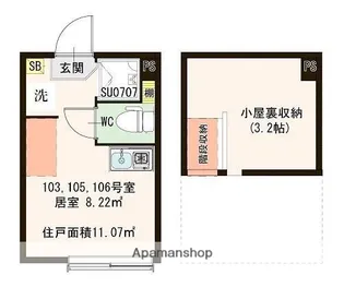 ハーモニーテラス南馬込【1階】の間取り
