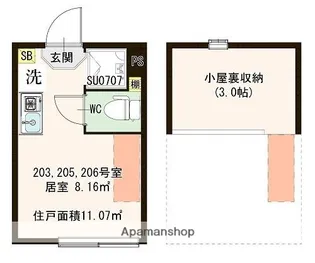 ハーモニーテラス南馬込【2階】の間取り