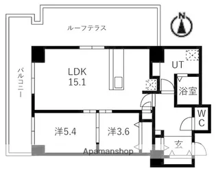 シティコート目黒2号棟【12階】の間取り
