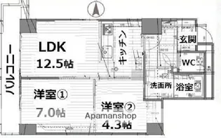 シティコート目黒4号棟【6階】の間取り