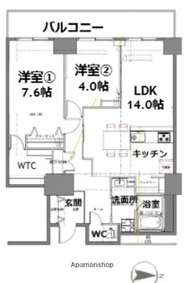 シティコート目黒4号棟【10階】の間取り