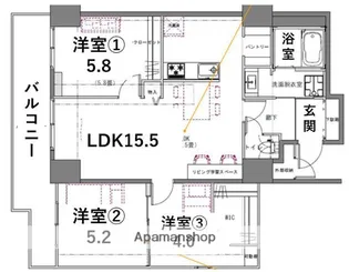 シティコート目黒4号棟【3階】の間取り