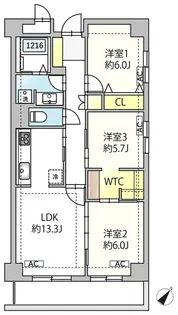 東雪谷マンション【2階】の間取り