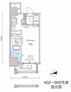 カーサスプレンディッド麻布十番【9階】の間取り