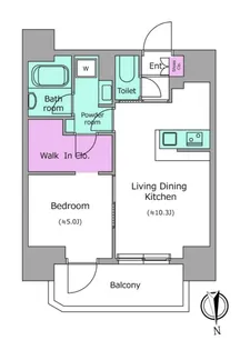 クレヴィアリグゼ北品川Ⅱステーションコート【12階】の間取り
