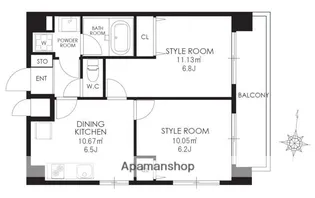 カレススタイル多摩川【6階】の間取り