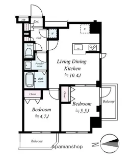 XEBEC西蒲田【11階】の間取り