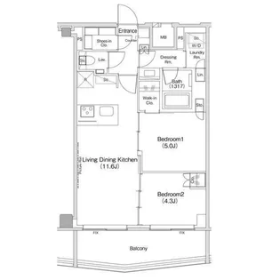 ザ・パークハビオ渋谷クロス【10階】の間取り