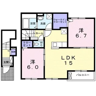 カーサ・ジーノⅡ【2階】の間取り