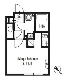 1Rの間取り画像
