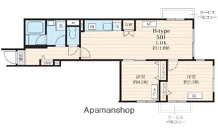 FOSSETTE池田山【5階】の間取り