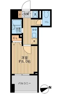 クリオ戸越銀座壱番館【6階】の間取り