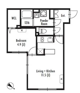 GRAN PASEO 中目黒 EAST【-1階】の間取り