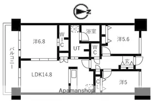 シティコート目黒1号棟【3階】の間取り