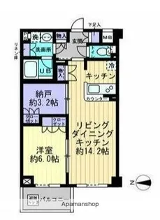 アプリーレ大森山王【3階】の間取り