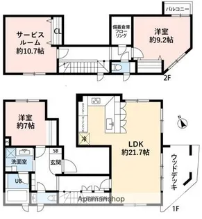 ルナリア目黒【1号室】の間取り