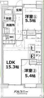アクティ目黒駅前1号棟【9階】の間取り