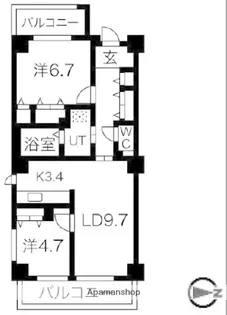 アクティ目黒駅前1号棟【4階】の間取り