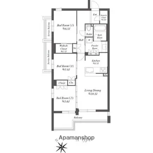ザ・ケンジントン・レジデンス上池台【3階】の間取り