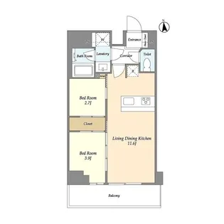 グランカーサ日本橋馬喰町【13階】の間取り