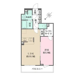 WHARF西馬込【405号室】の間取り