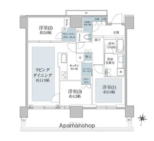 プラウドタワー目黒MARC【29階】の間取り