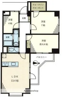 ディアハイム北品川【9階】の間取り