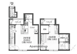 クラソ田園調布南mew【2階】の間取り