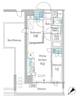 パークアクシス品川南大井パークフロント【6階】の間取り