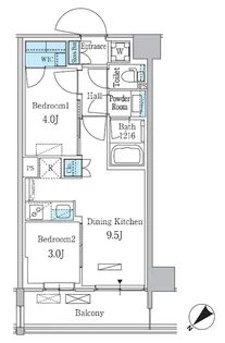 パークアクシス品川南大井パークフロント【4階】の間取り