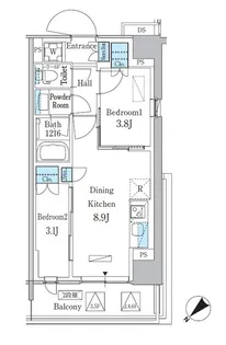 パークアクシス品川南大井パークフロント【4階】の間取り