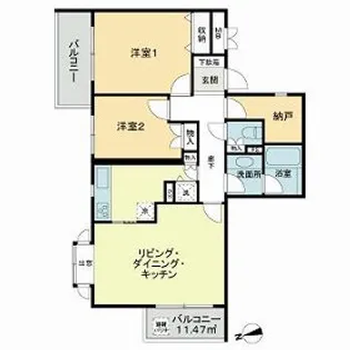 目黒ロイアルハイツ【4階】の間取り