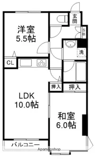 グレイスコート多摩川【6階】の間取り
