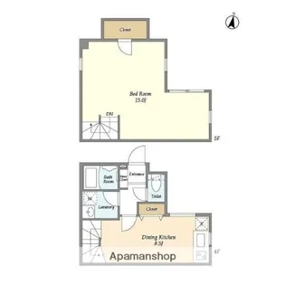 1DKの間取り画像