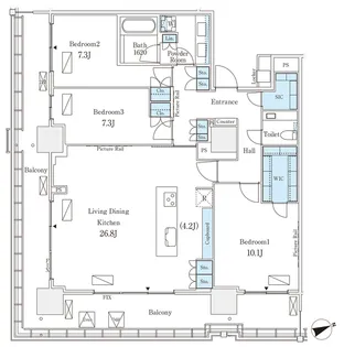 ロイヤルパークス品川【28階】の間取り