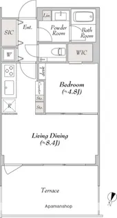 ルミークアン目黒【104号室】の間取り