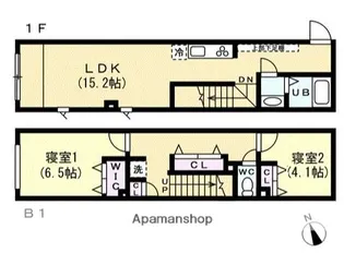 2LDKの間取り画像