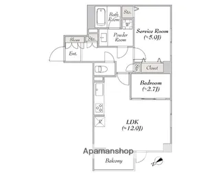 ミリアレジデンス白金台【2階】の間取り