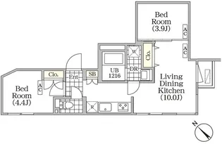 BRICK RESIDENCE 目黒本町【4階】の間取り