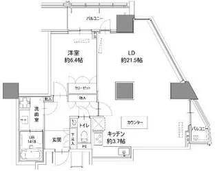 カスタリアタワー品川シーサイド【23階】の間取り