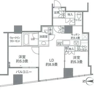 カスタリアタワー品川シーサイド【23階】の間取り