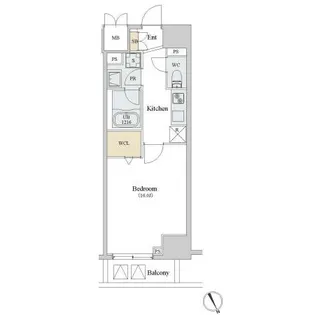 ロイジェント新橋【9階】の間取り