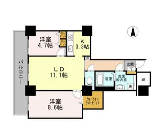 品川シーサイドビュータワー Ⅰ【9階】の間取り