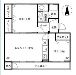 クロフト【1階】の間取り