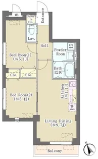 HILL TOP RESIDENCE OSAKI【2階】の間取り