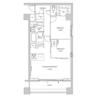 ザ・パークハビオ目黒プレイス【8階】の間取り