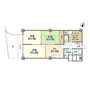 豊栄平町マンション【1階】の間取り