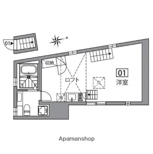 コミチテラス大岡山【1号室】の間取り
